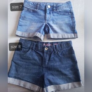 2 Girl Jean Shorts size 7 and 8
